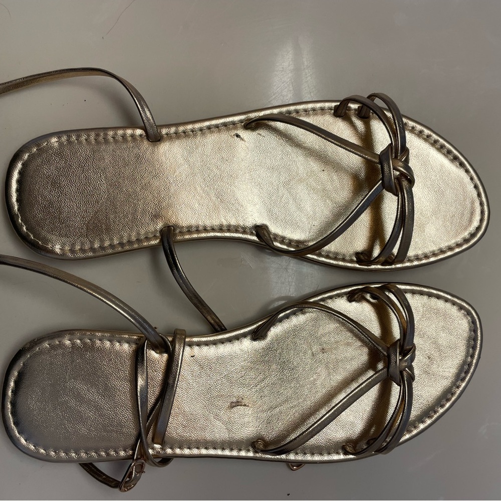 Elegant Gold Strappy Sandals